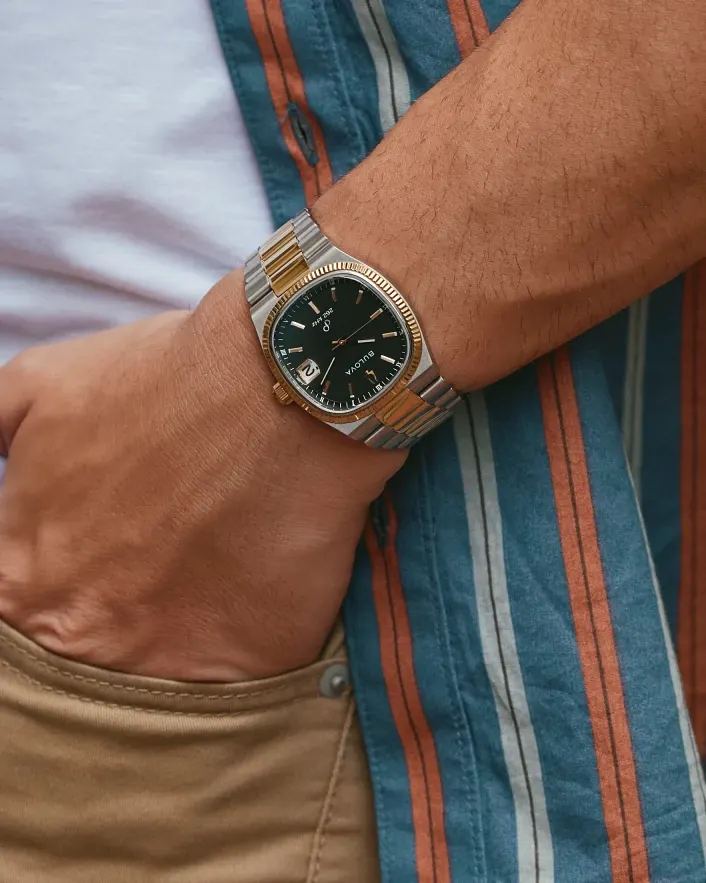 Black Dial Stainless Steel Bracelet Super Seville 98B458 | Bulova